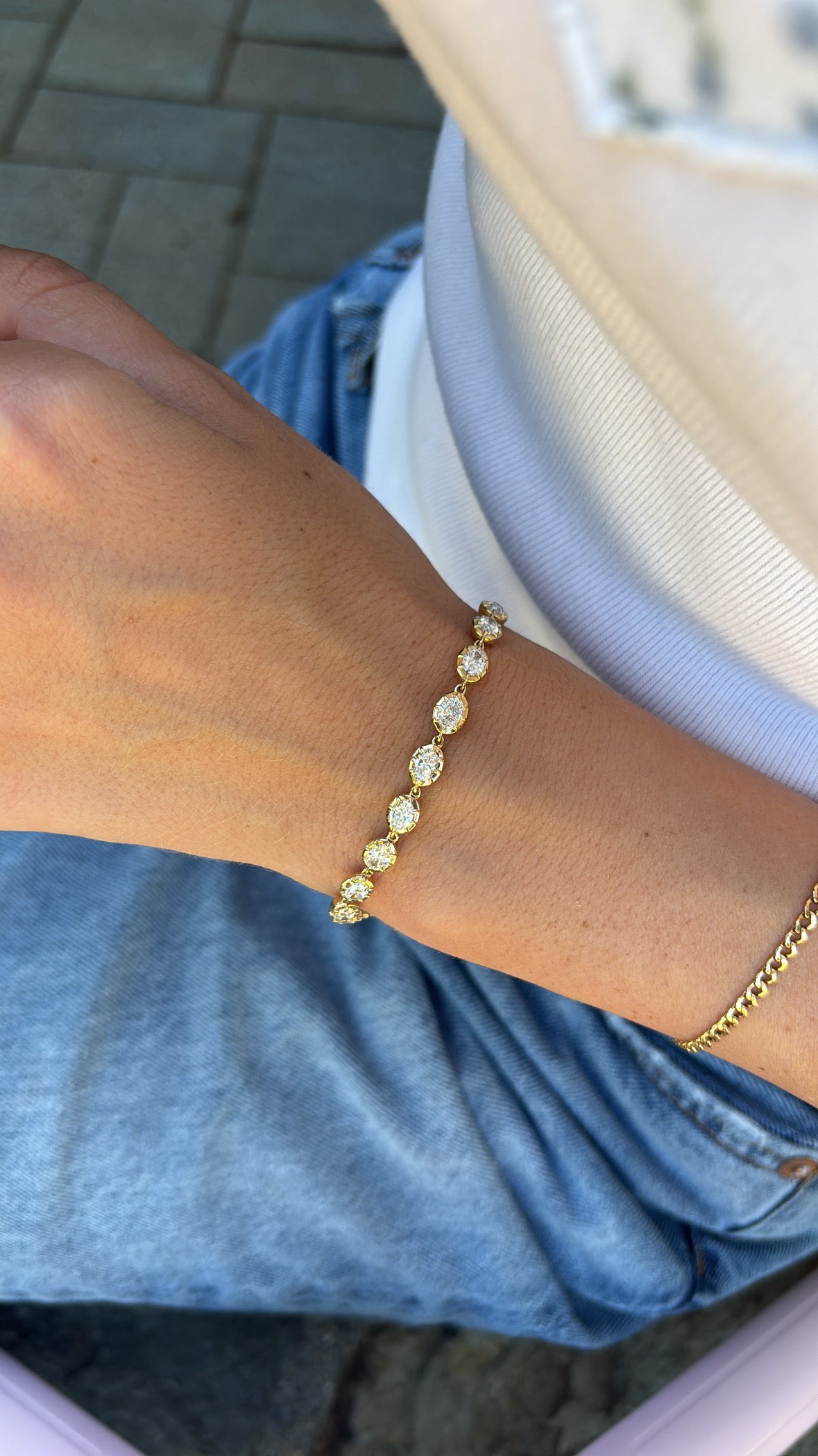 East-West Georgian Oval Bracelet