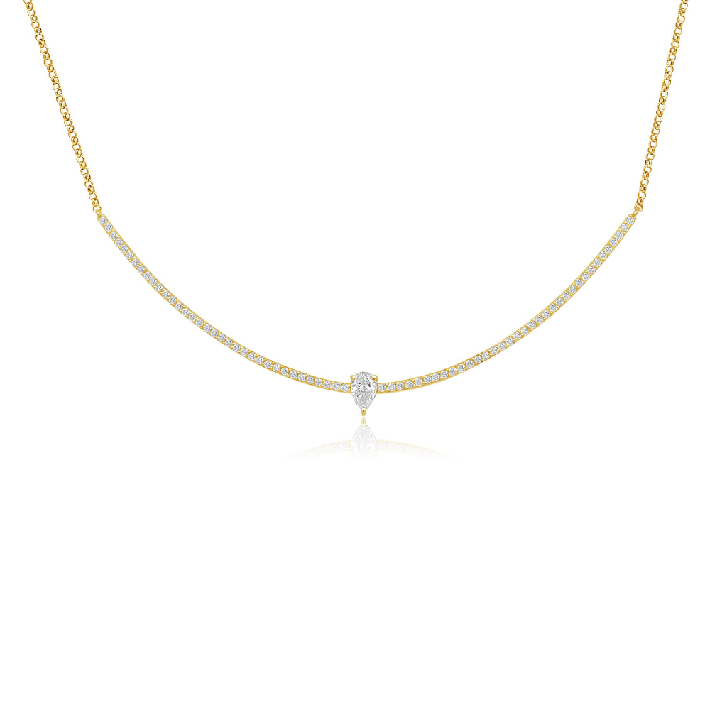 Pear Drop Bar Necklace