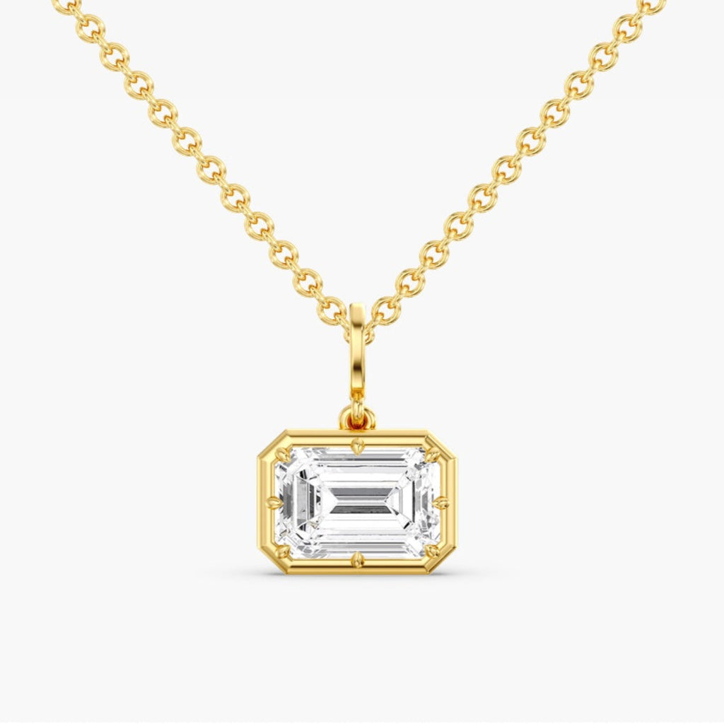 Aura Emerald Shaped Lab Diamond Pendant