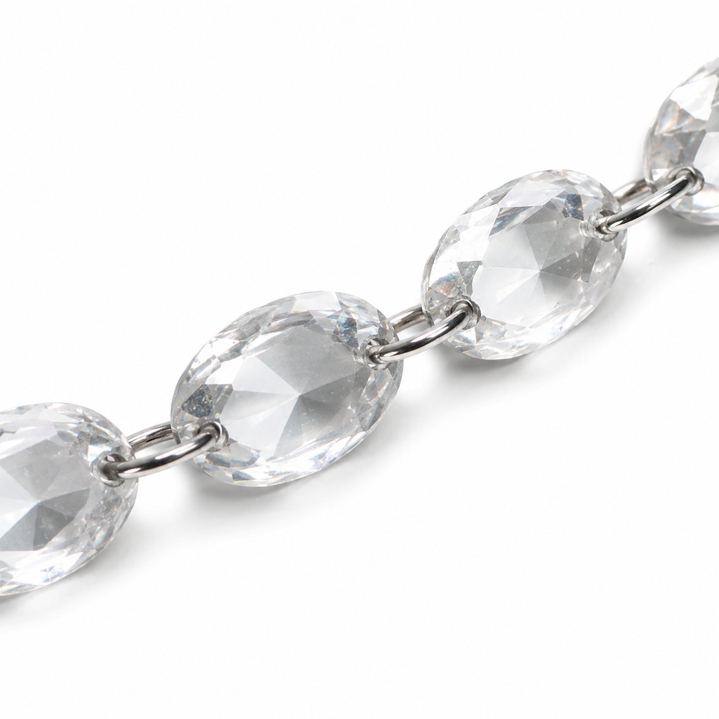 Floating Lab Diamond Oval Necklace