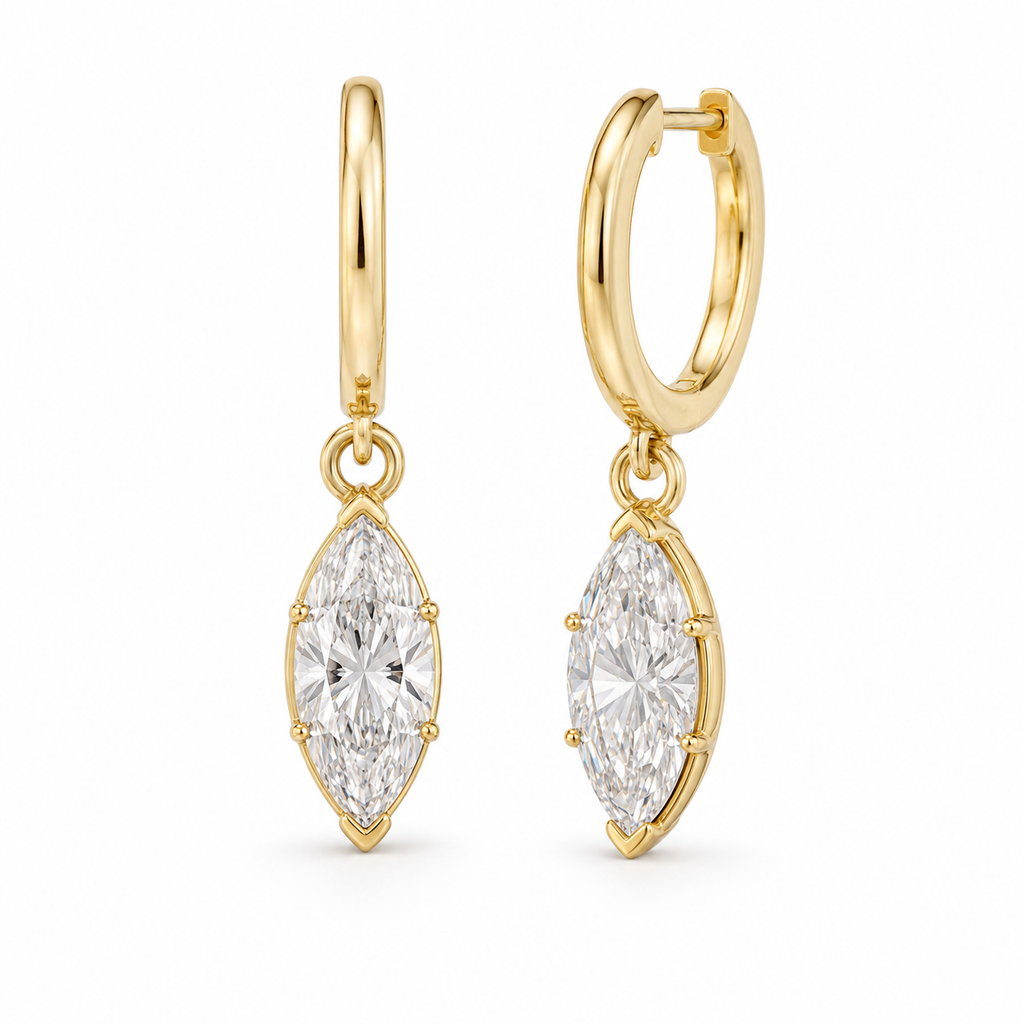 Georgian Marquise Drop Earrings (2 carats)