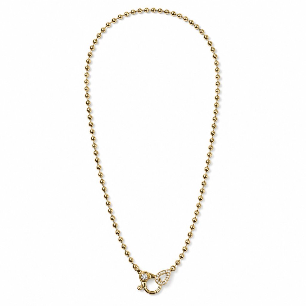 Diamond Clip Ball Chain Necklace