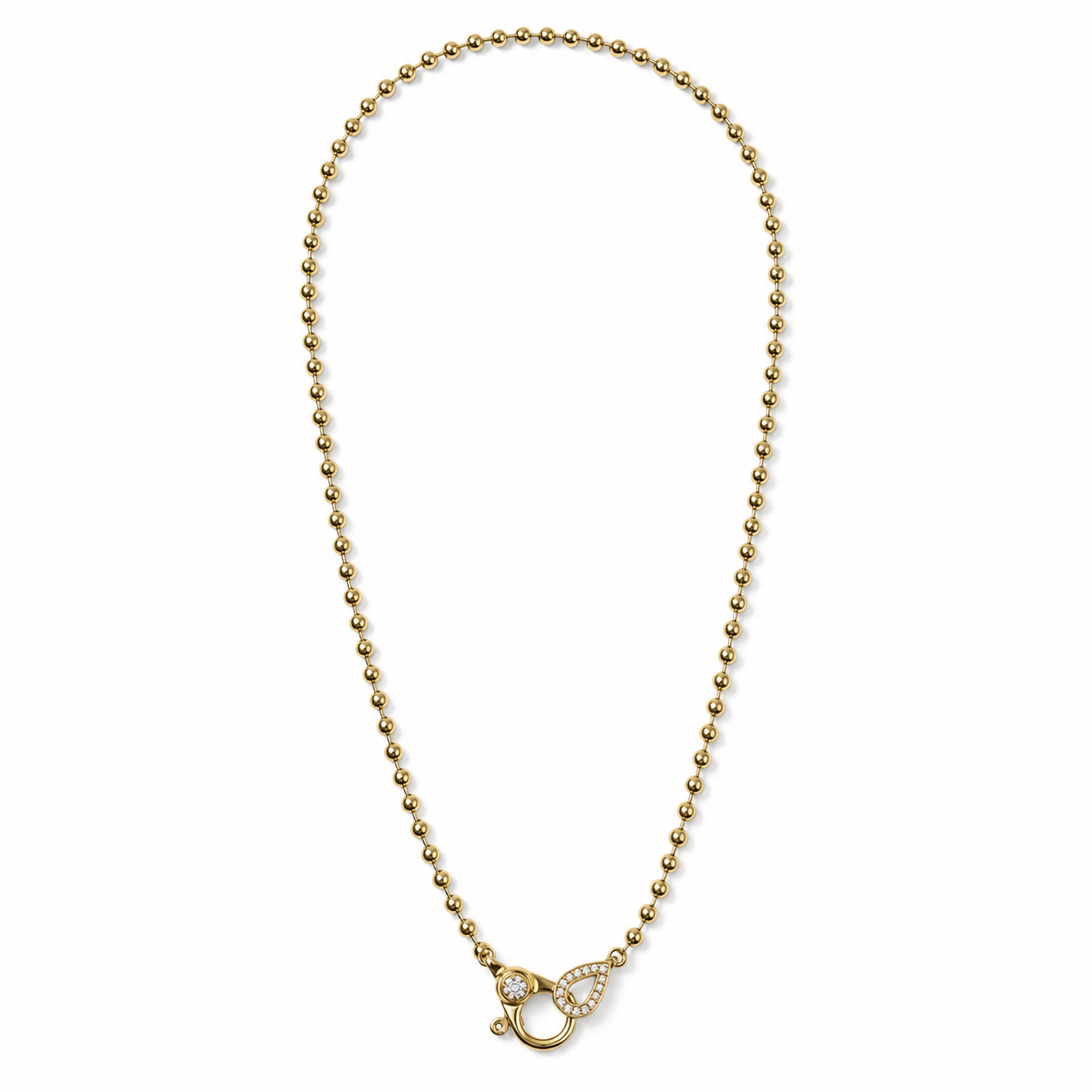 Diamond Clip Ball Chain Necklace