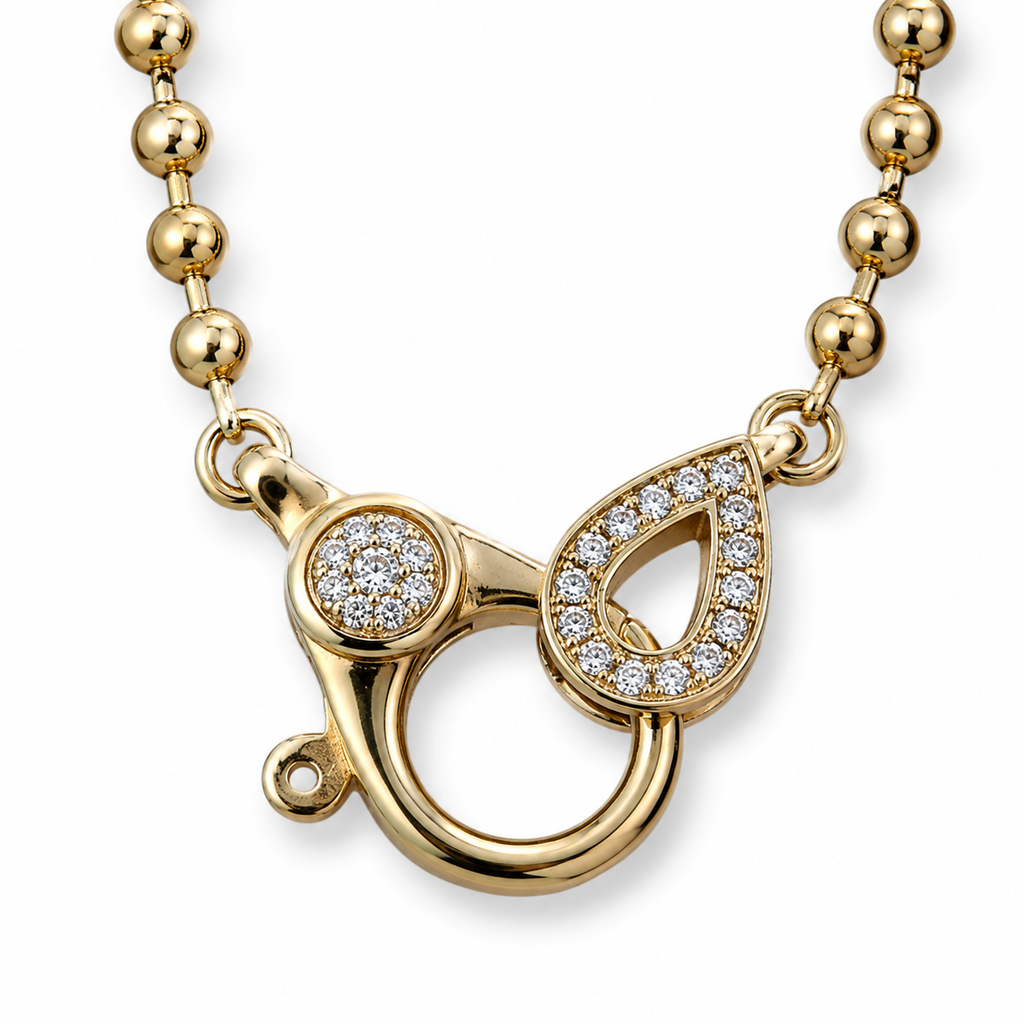 Diamond Clip Ball Chain Necklace