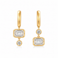 Asymmetrical Georgian Drop Earrings