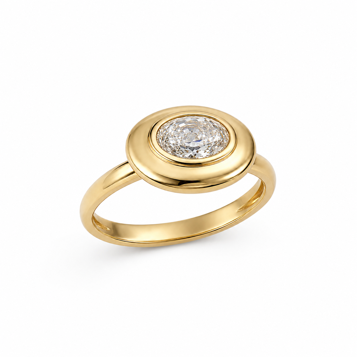 Bubble Bezel Oval Pinky Ring