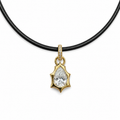 Pear Flame Pendant on Leather Cord