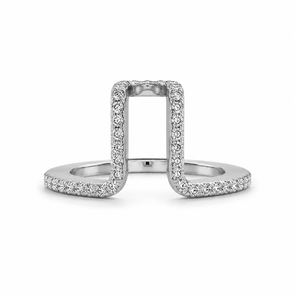Lab diamond pavé Oura ring sleeve