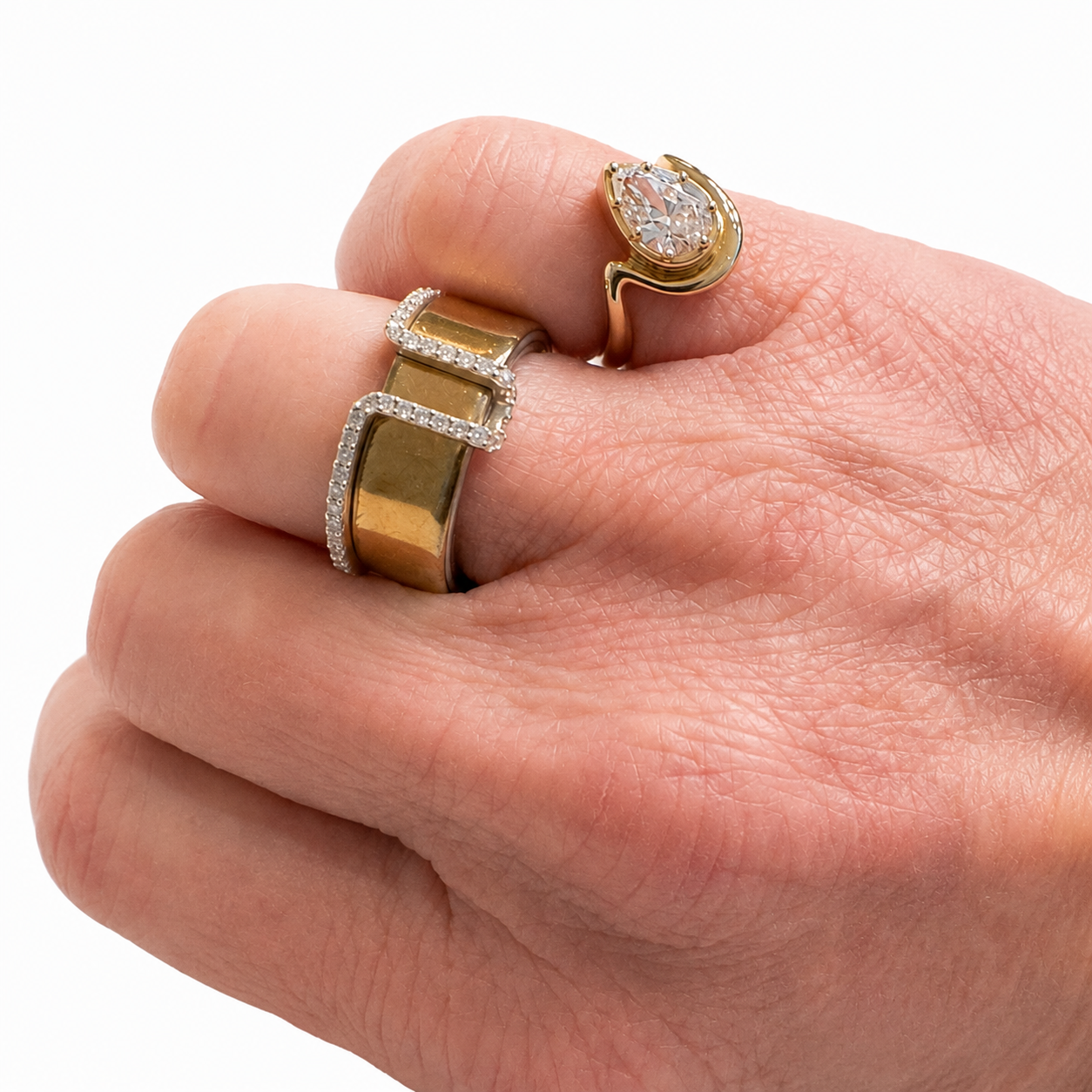 Lab diamond pavé Oura ring sleeve