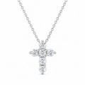 Lab Diamond Cross Pendant Necklace (0.25 carats)