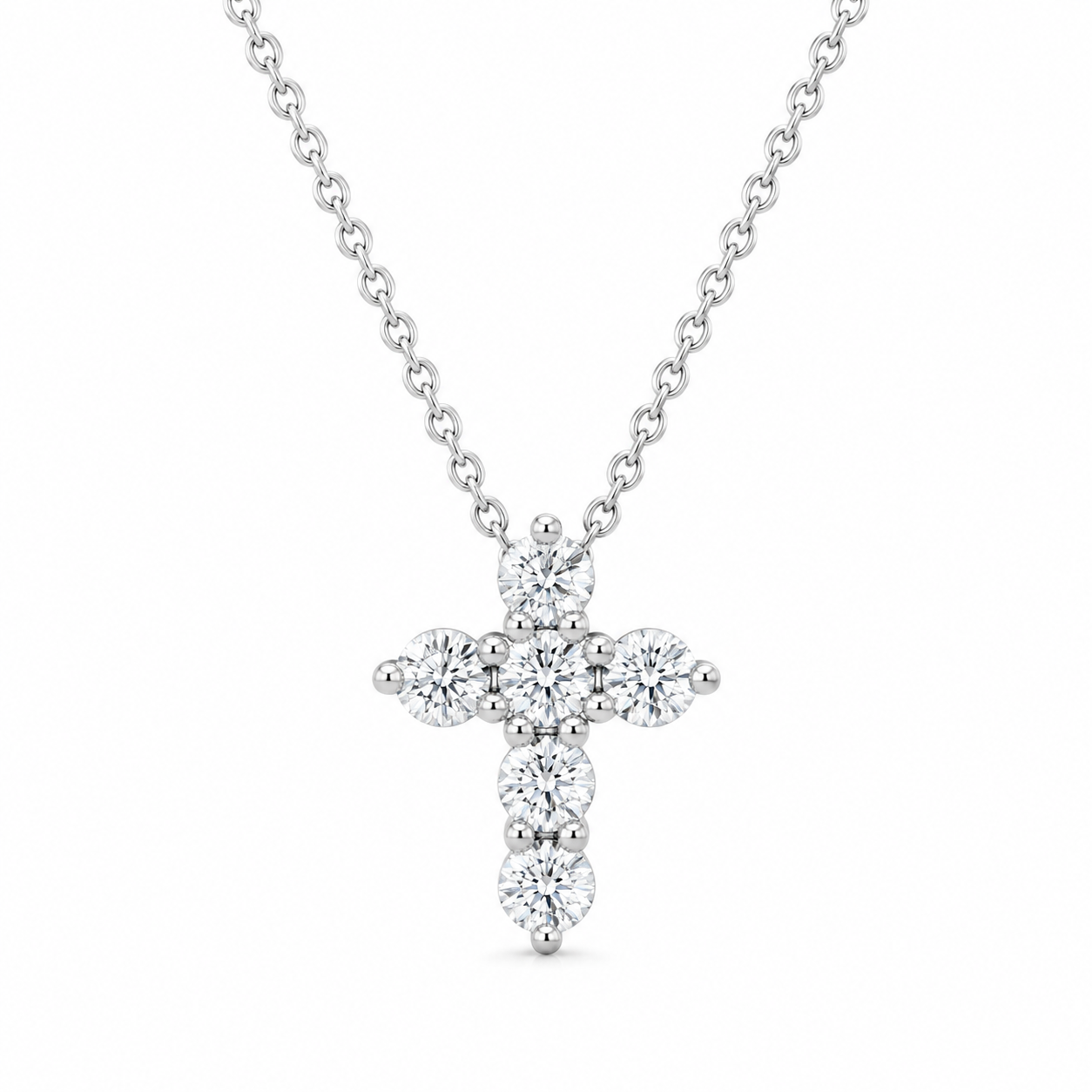 Lab Diamond Cross Pendant Necklace (0.25 carats)