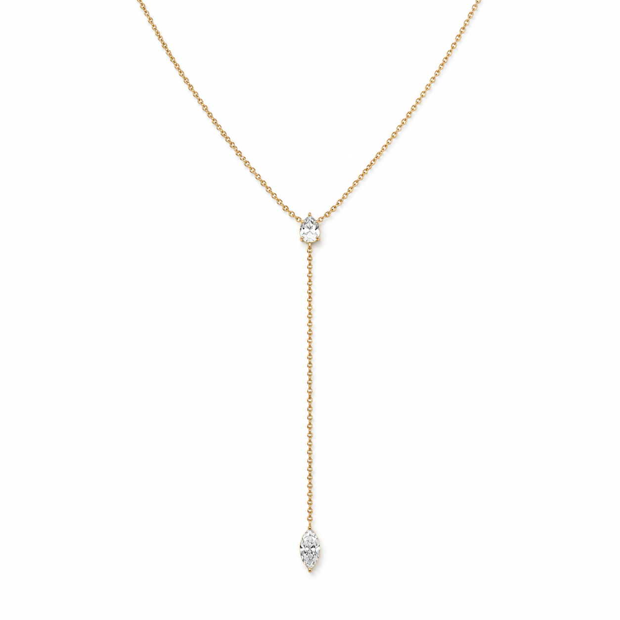 Pear & Marquise Lab Diamond Lariat Necklace