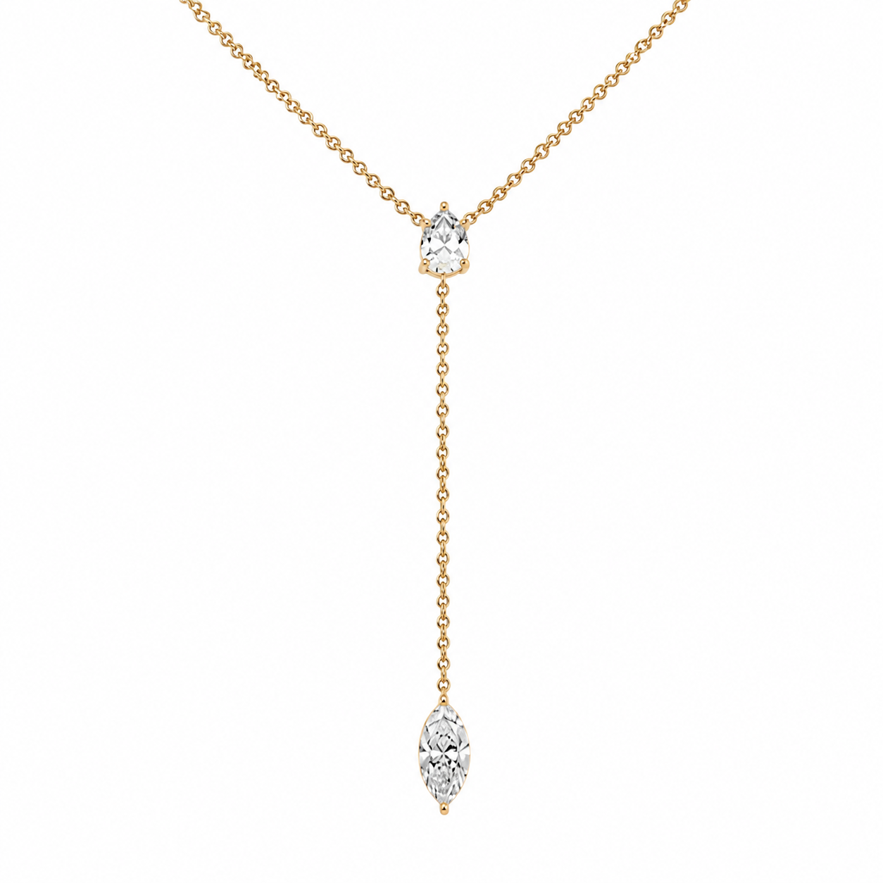Pear & Marquise Lab Diamond Lariat Necklace