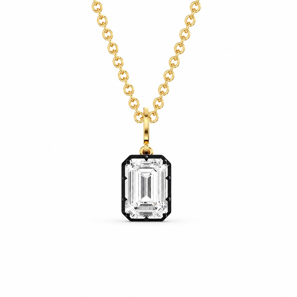Georgian North/South Emerald Lab Diamond Pendant
