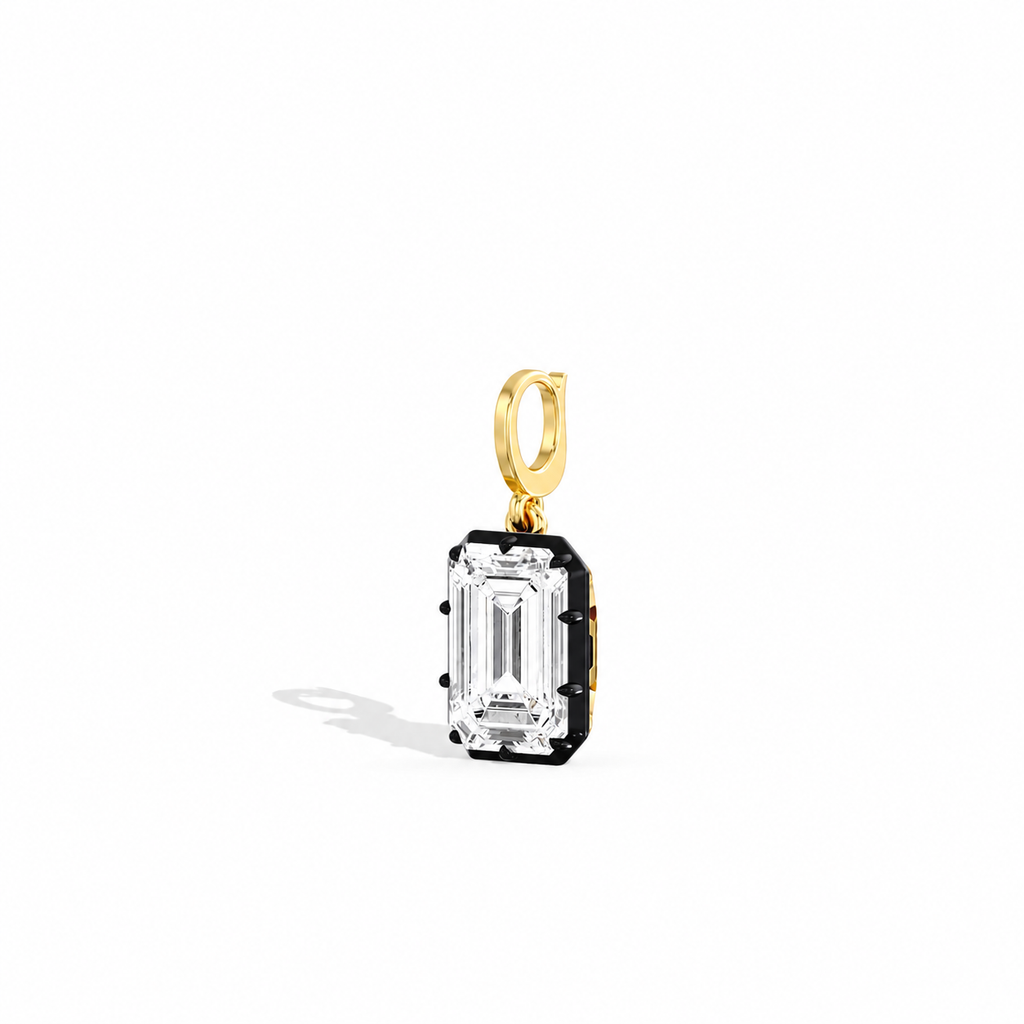 Georgian North/South Emerald Lab Diamond Pendant