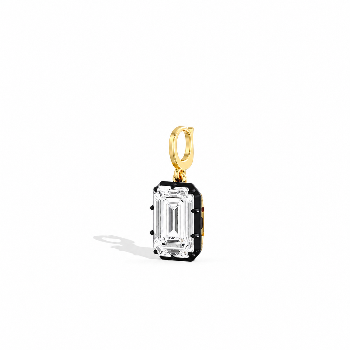 Georgian North/South Emerald Lab Diamond Pendant