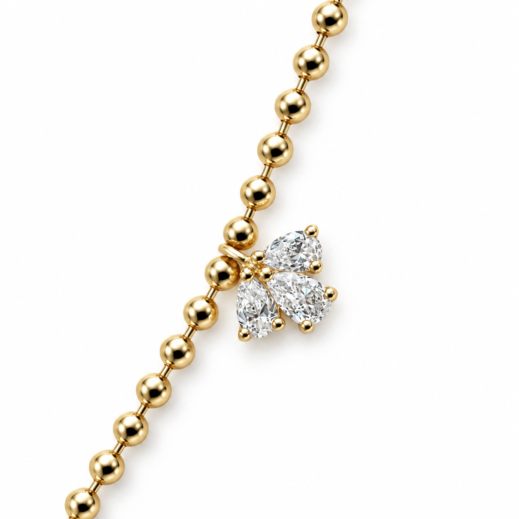 Ball Chain with Lab Diamond Stations