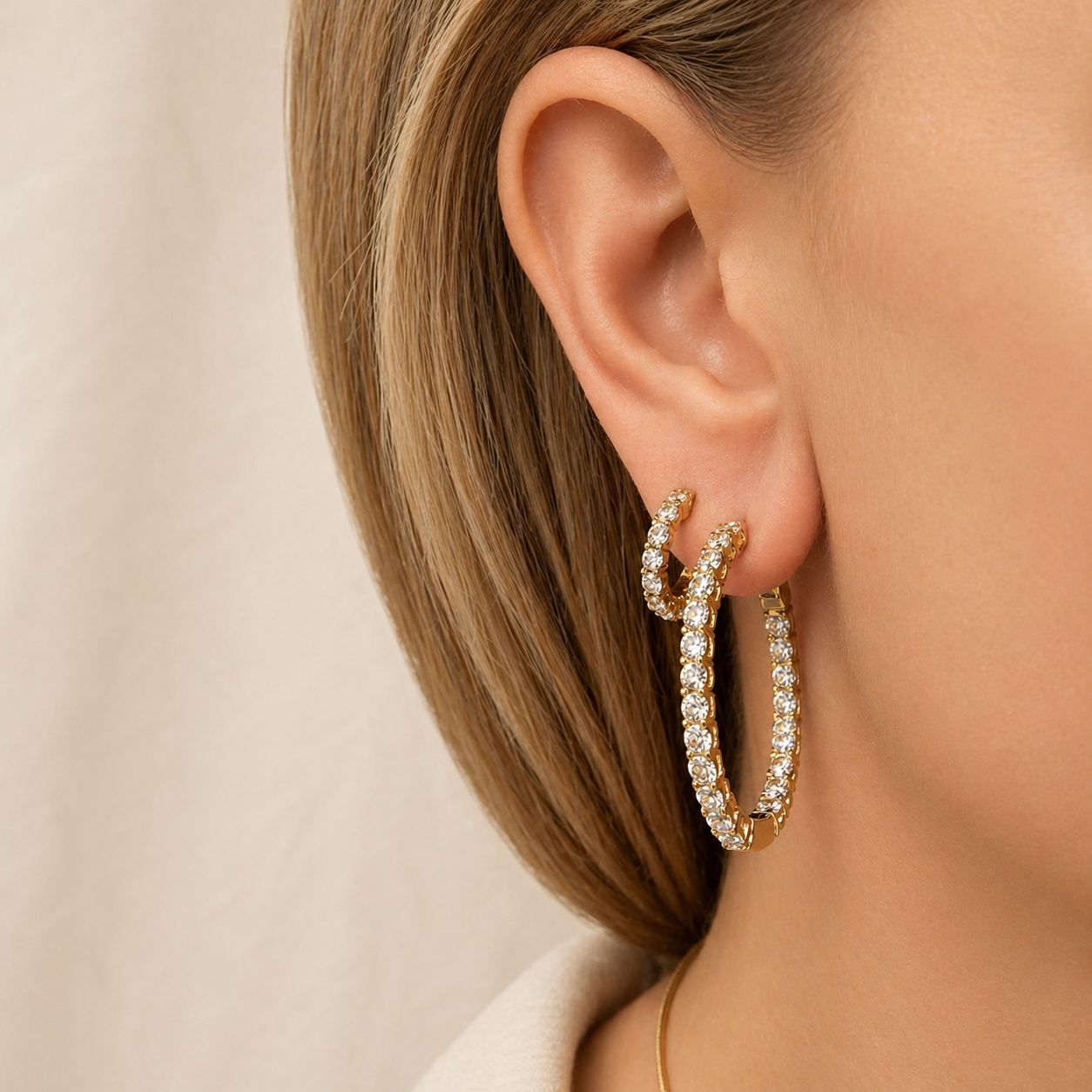 Inside-Out Lab Diamond Oval Hoops