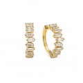 Offset Baguette Lab Diamond Huggies