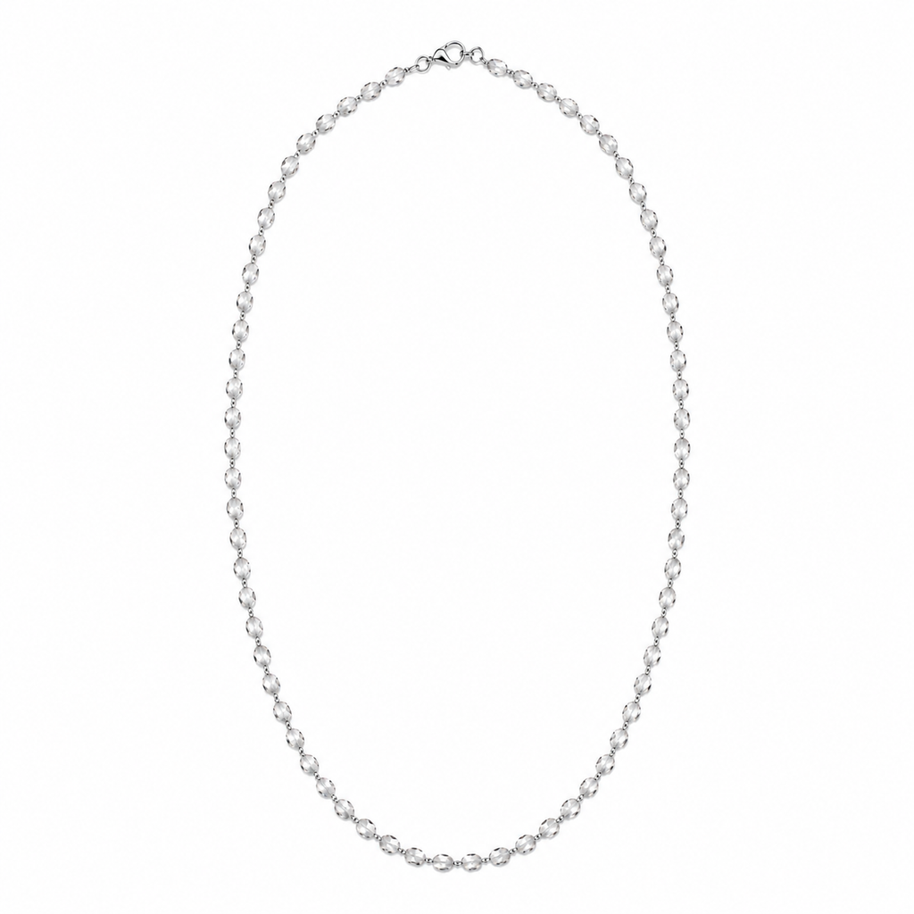 Floating Lab Diamond Oval Necklace