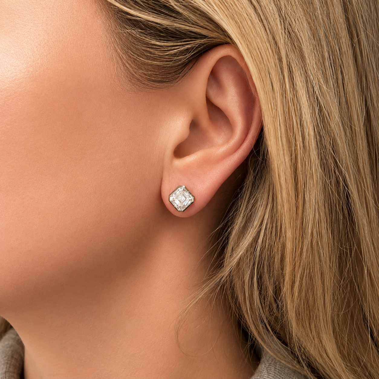 The Asscher Bezel Studs
