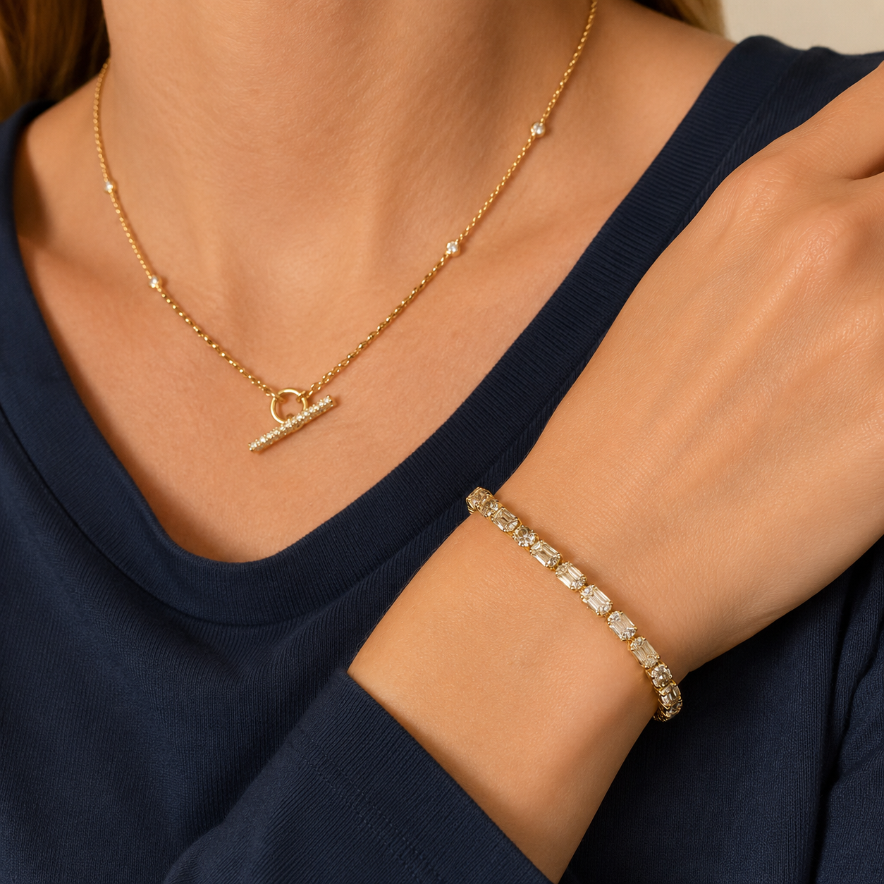 The Meridian Mixed-Cut Bezel Bracelet