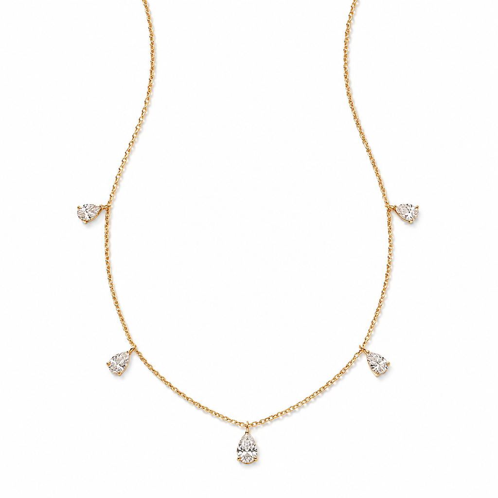 Dewdrop Pear Necklace (18K)