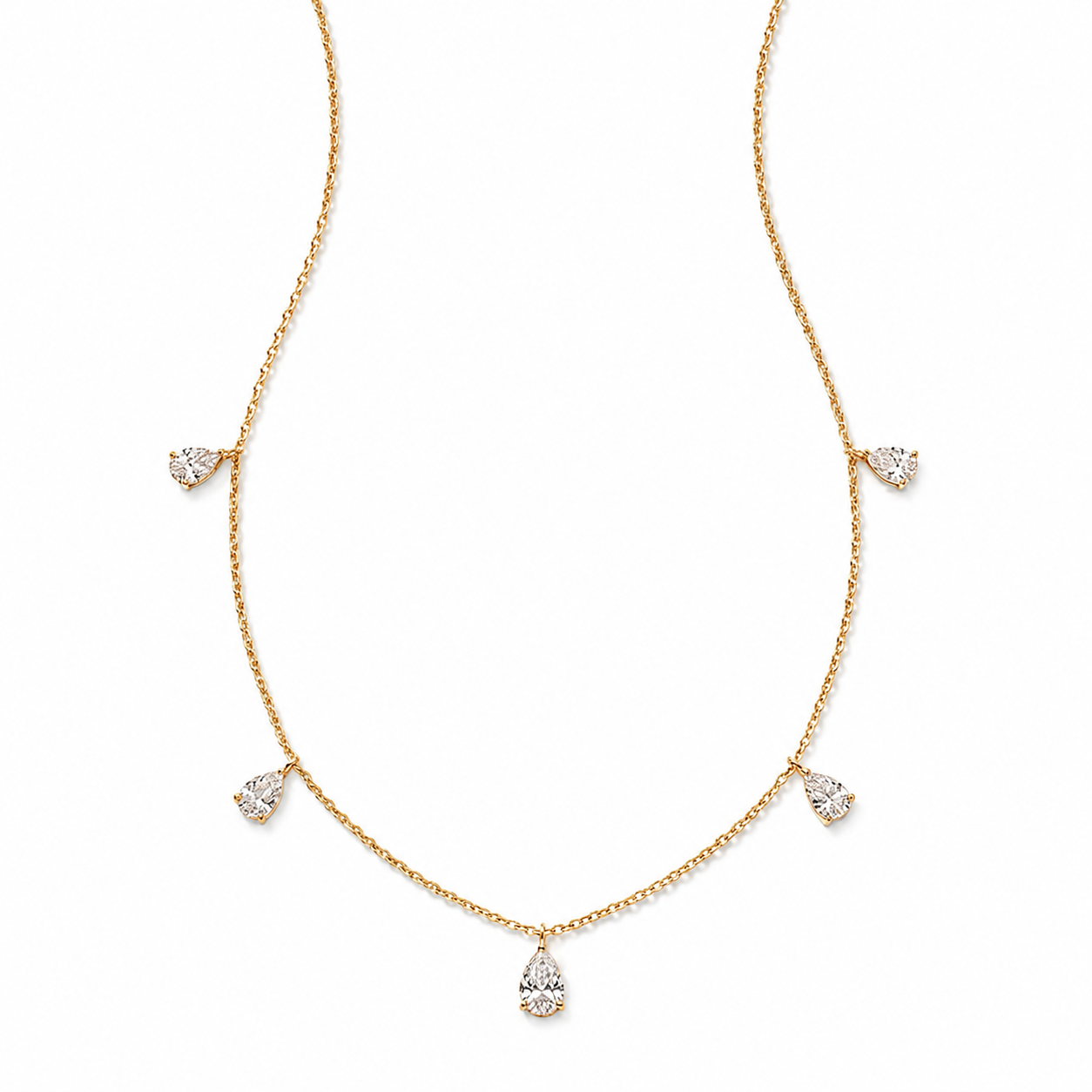 Dewdrop Pear Necklace (18K)