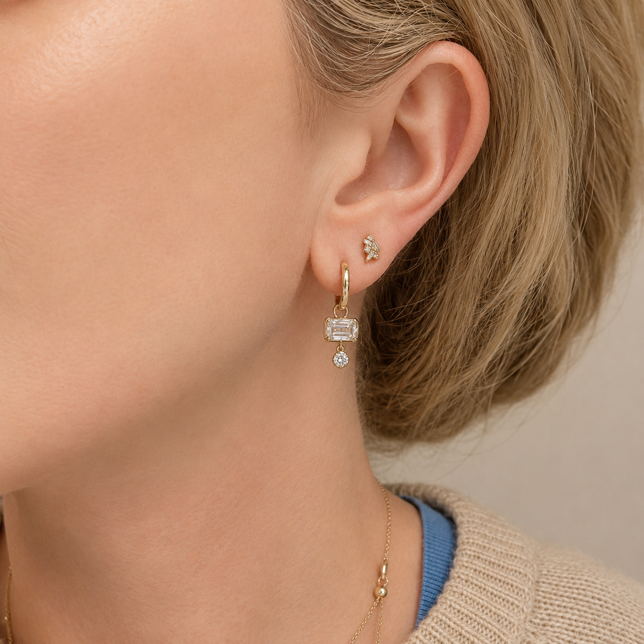 Asymmetrical Georgian Drop Earrings
