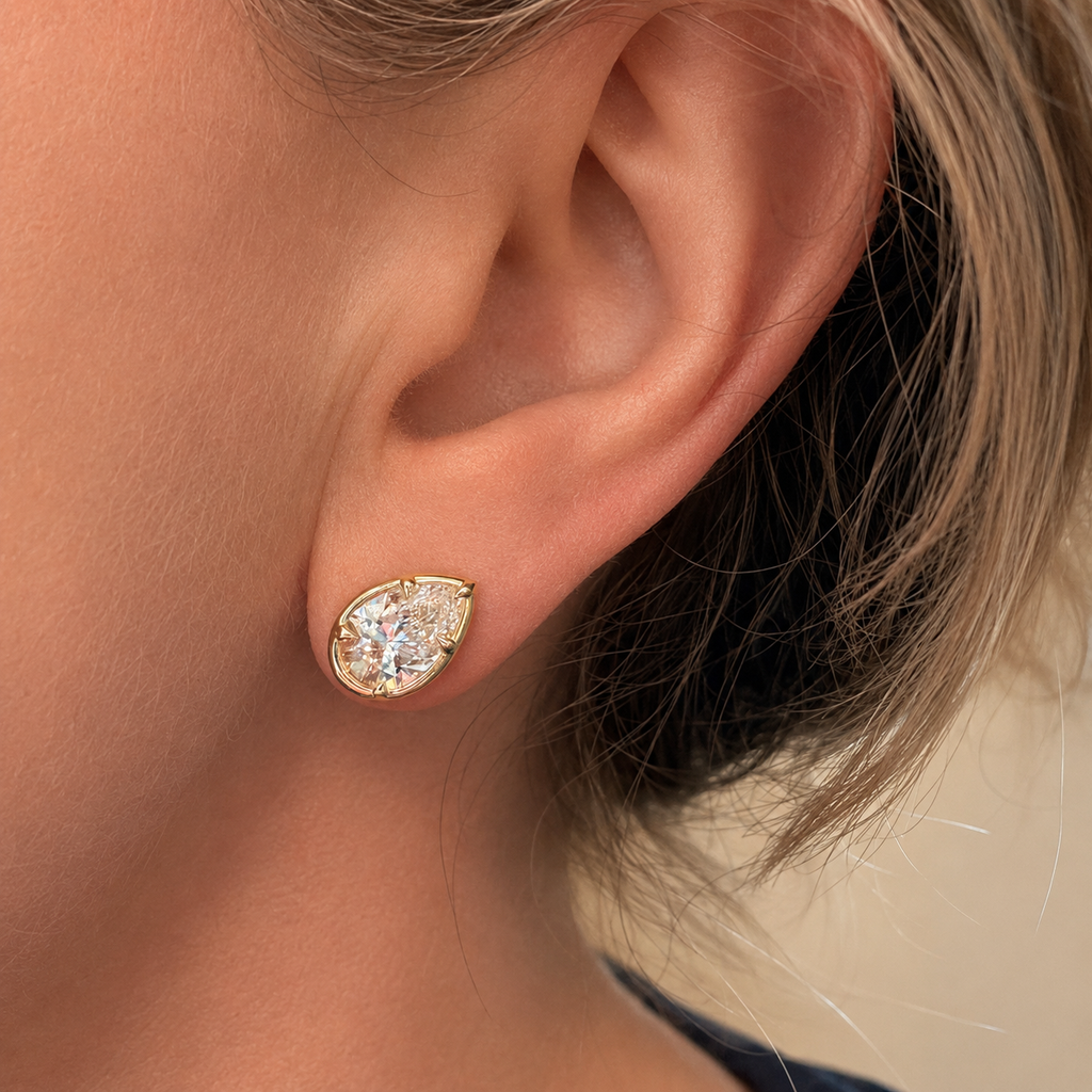 Georgian Pear Statement Studs