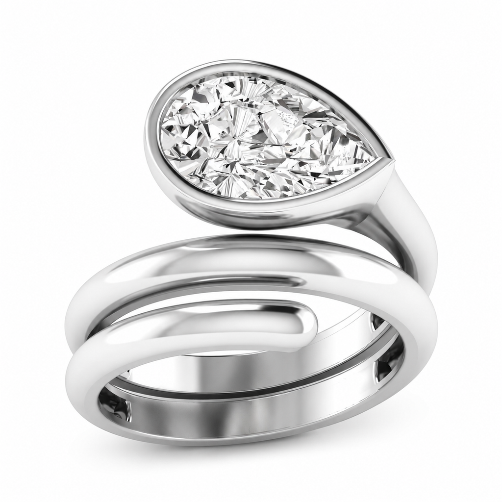 Pear Bezel Wrap Ring