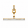 Diamond T-Bar Pendant with Diamond Clip Bail