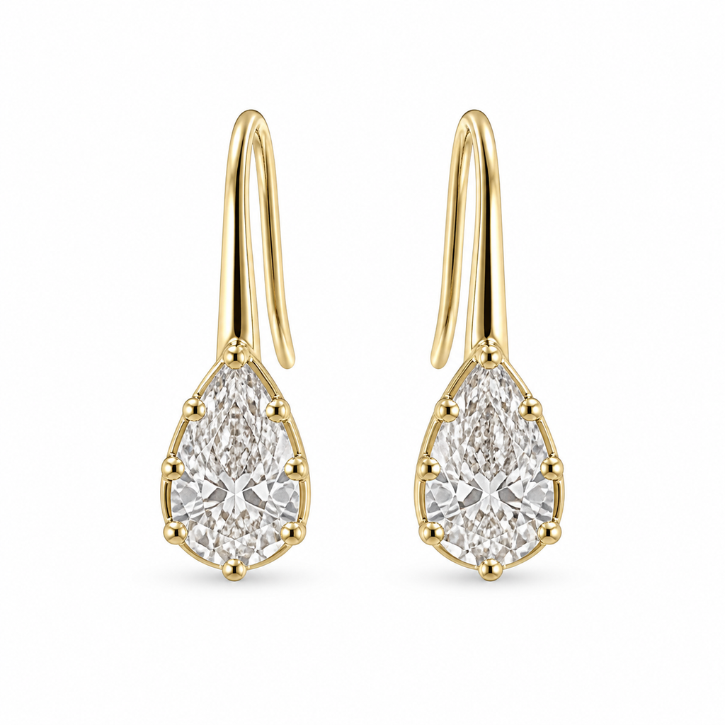 Georgian Mini Pear Hook Earrings