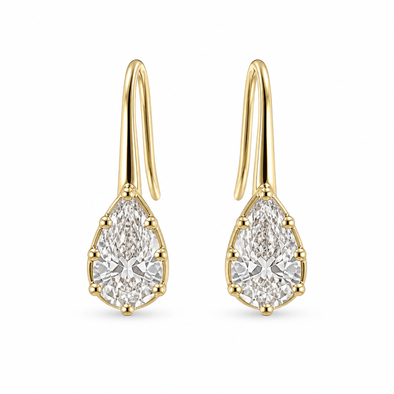 Georgian Mini Pear Hook Earrings