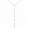 Rose Gold Pear, Oval & Marquise Lab Diamond Lariat Necklace