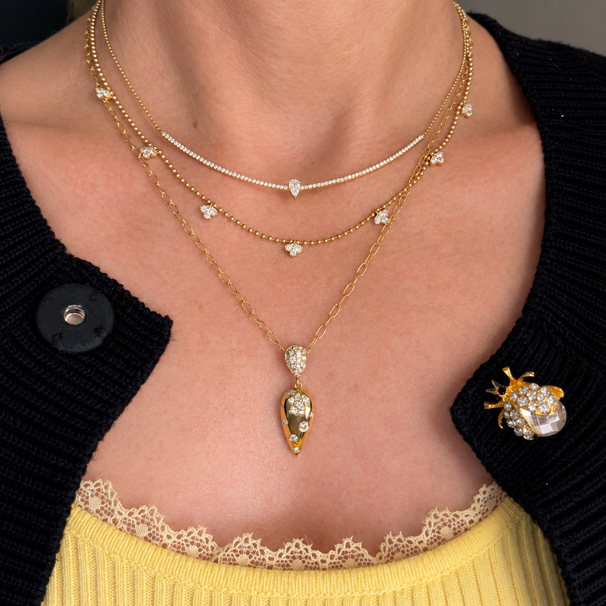 Ball Chain with Lab Diamond Stations