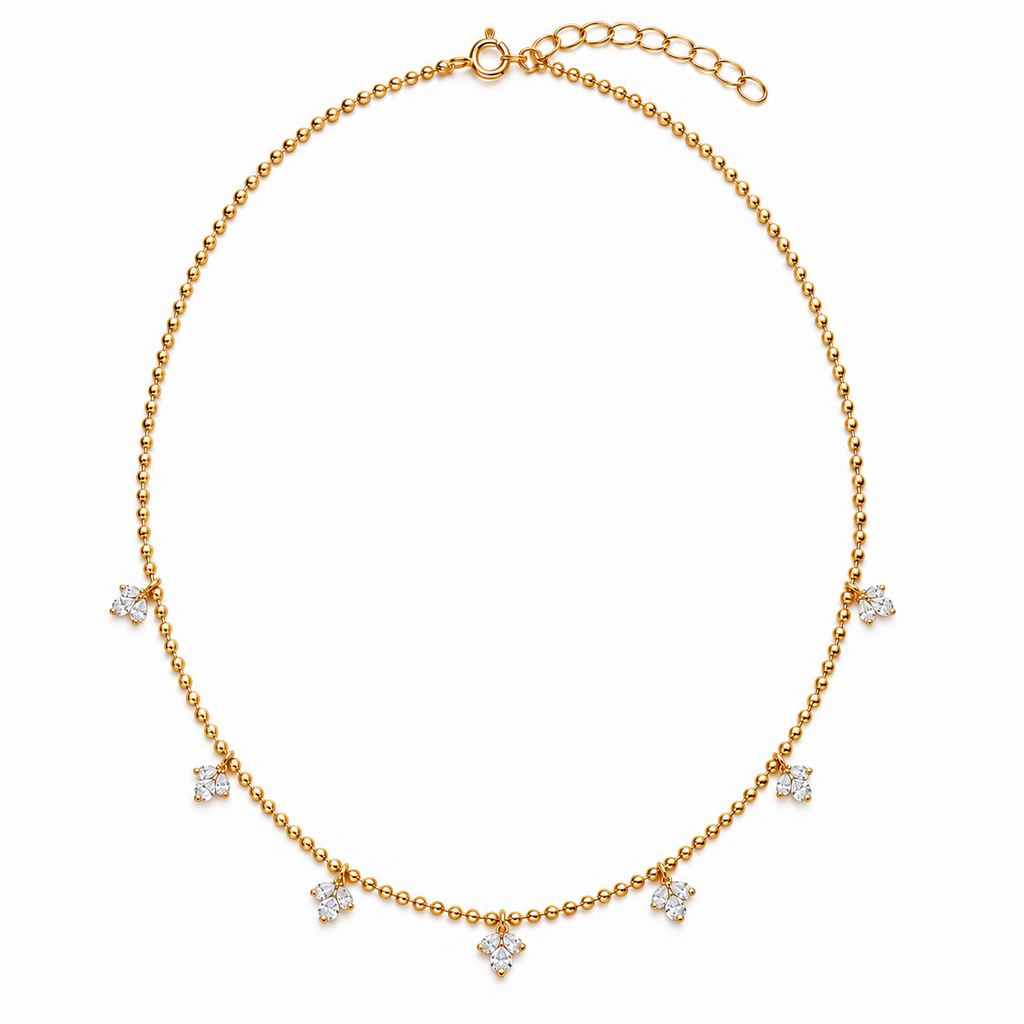 Ball Chain with Lab Diamond Stations