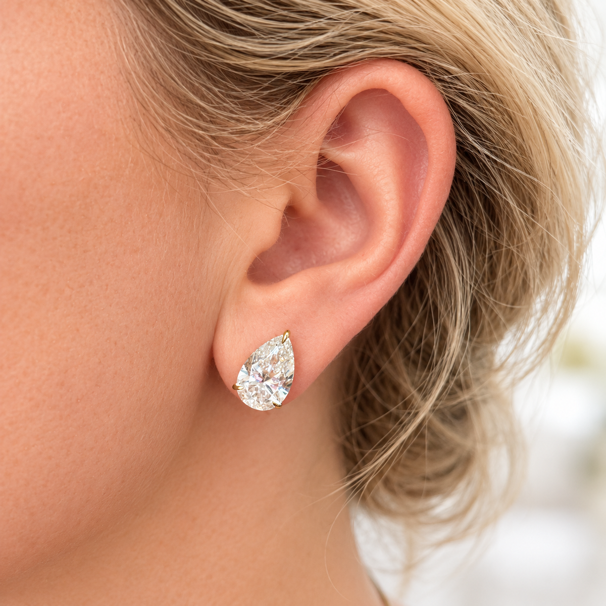 Statement Pear Shaped Martini Studs (18K)