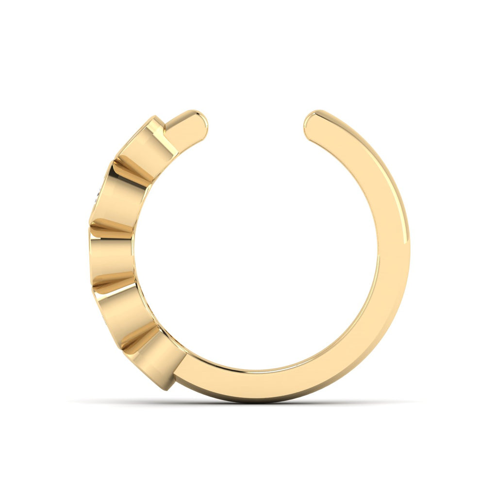Essential Bezel Diamond Ear Cuff – 14K Yellow Gold