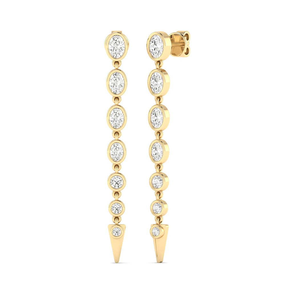 Graduated Bezel Spike Earrings