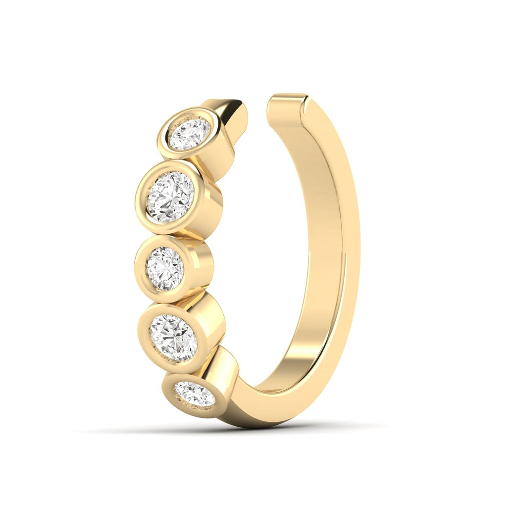 Essential Bezel Diamond Ear Cuff – 14K Yellow Gold