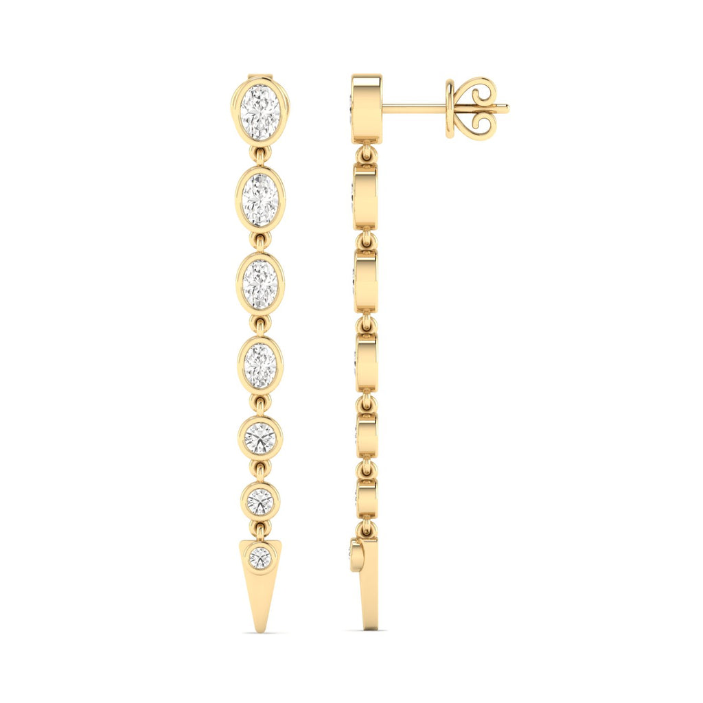 Graduated Bezel Spike Earrings