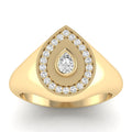 Pear Halo Signet Pinky Ring