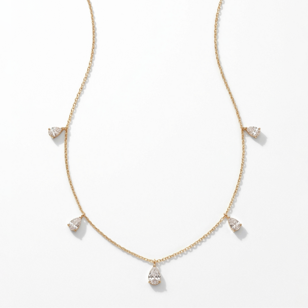 Dewdrop Pear Necklace (18K)