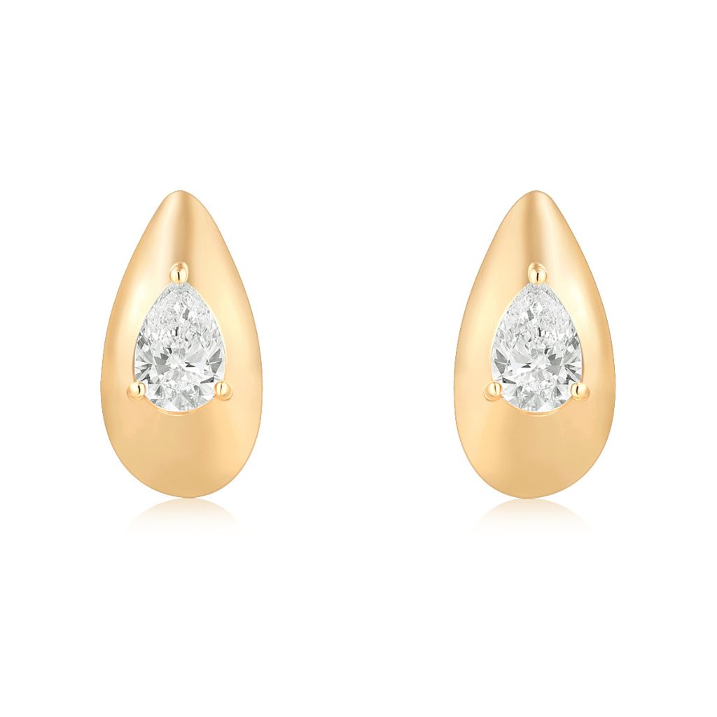 Contour Pear Lab Diamond Studs