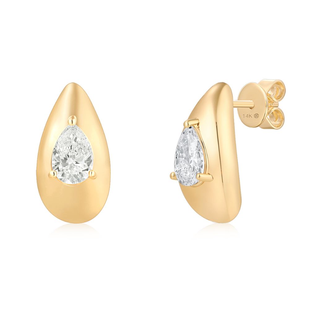 Contour Pear Lab Diamond Studs