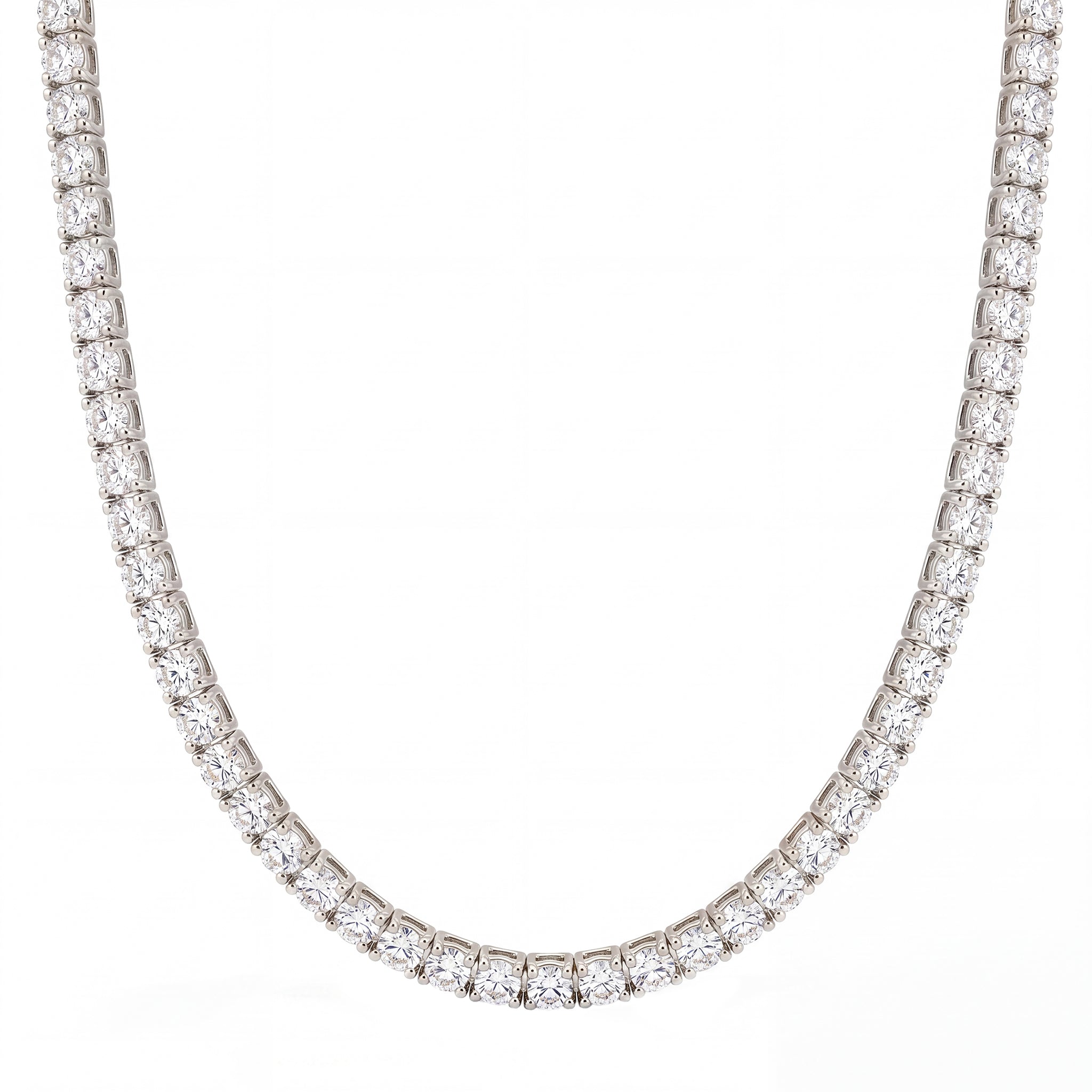 Essential 6 Carat Tennis Necklace – 14K White Gold