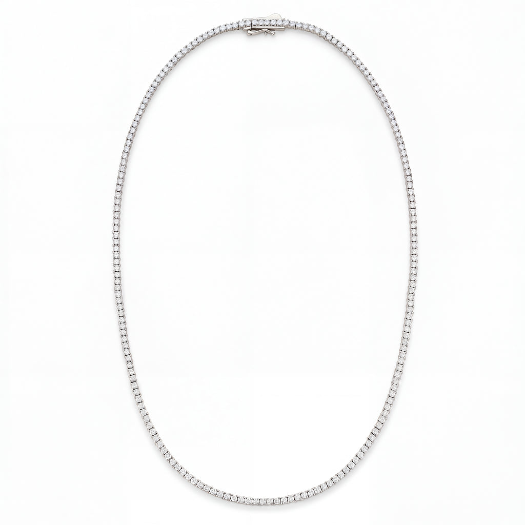 Essential 6 Carat Tennis Necklace – 14K White Gold