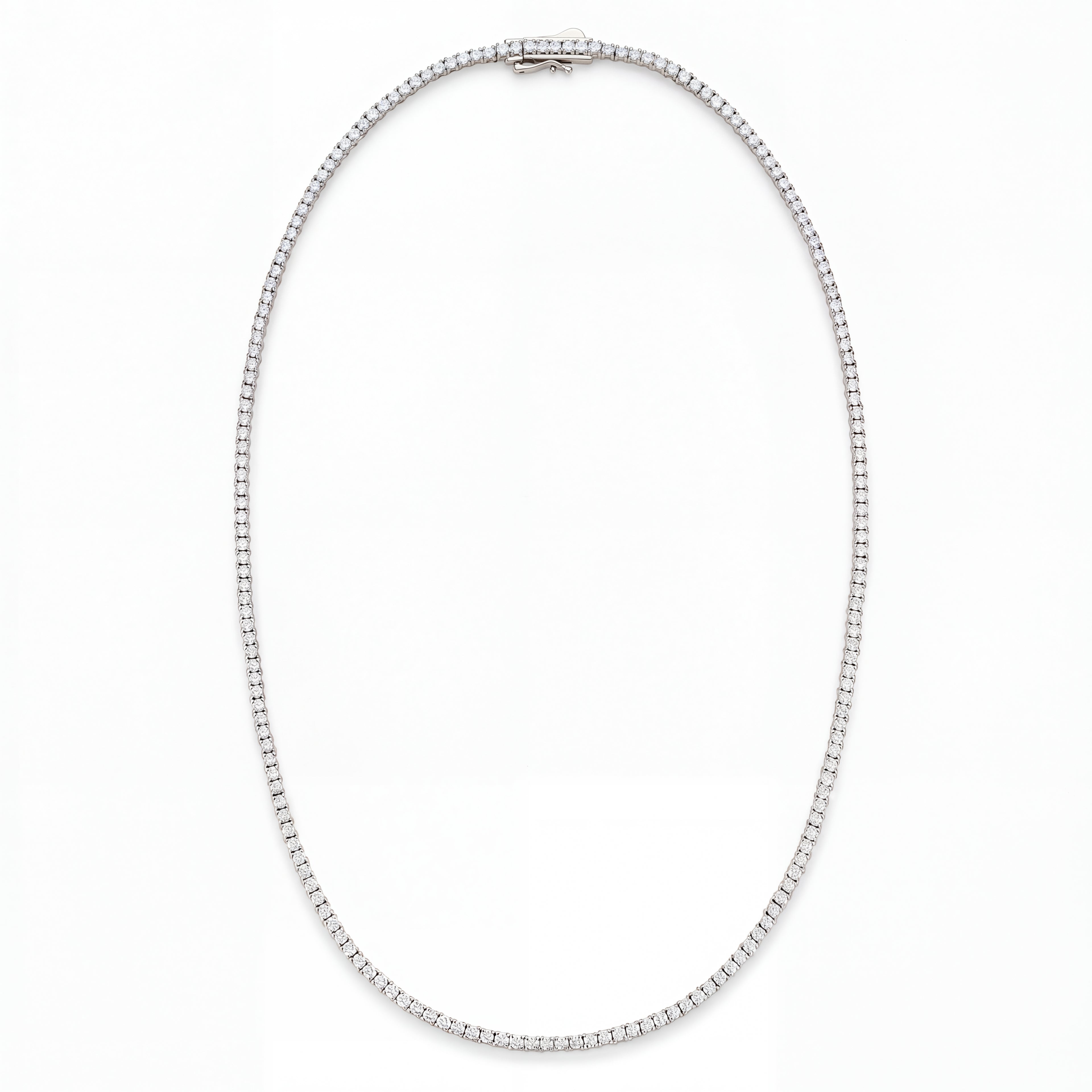 Essential 6 Carat Tennis Necklace – 14K White Gold