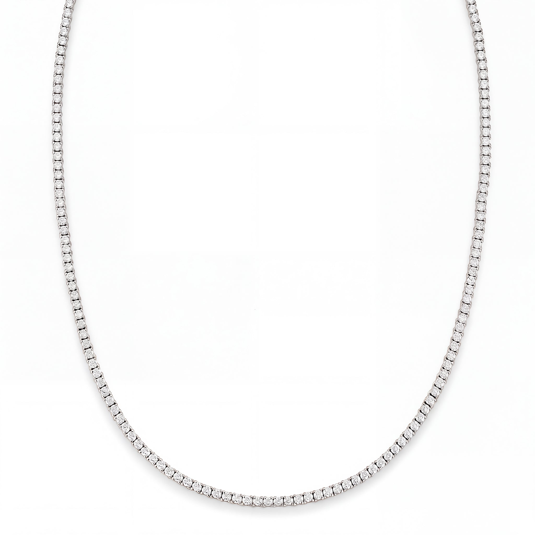 Essential 6 Carat Tennis Necklace – 14K White Gold